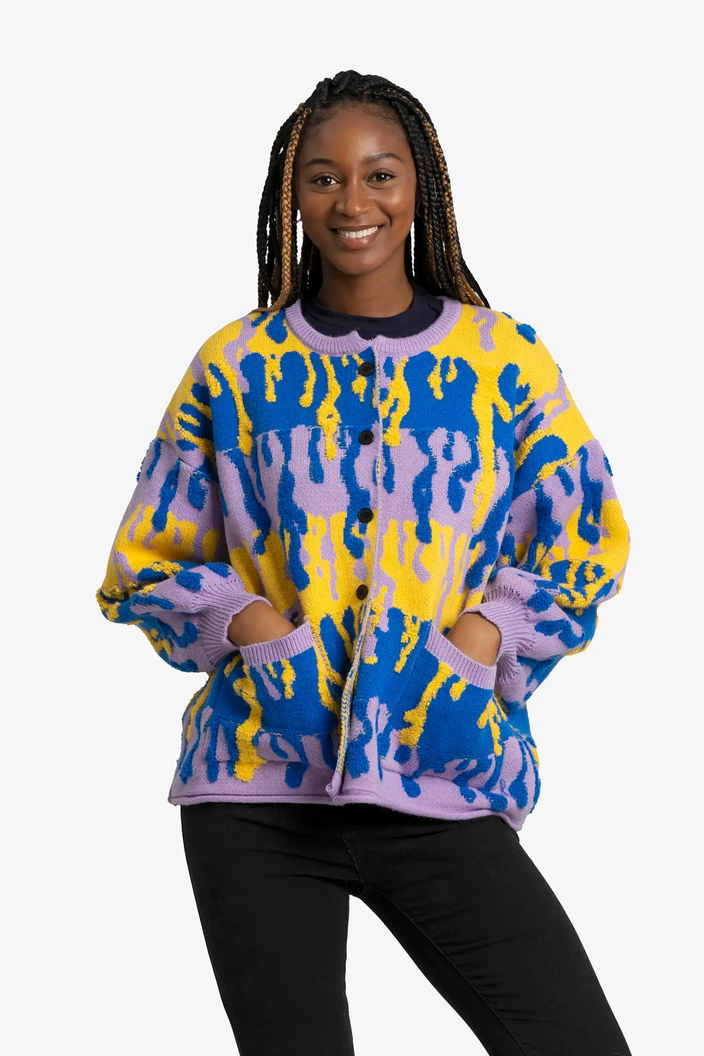 Bold Sea Cardigan – Colourful Knit by Cardi Craze