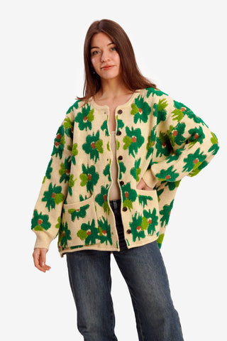Green Flower Cardigan