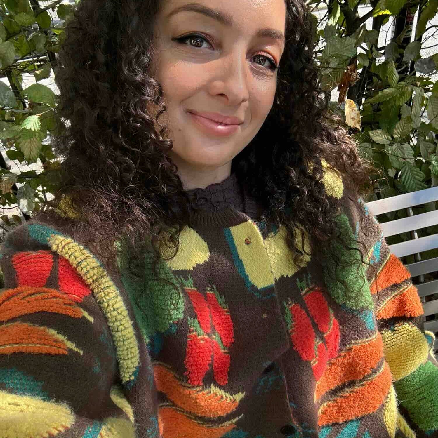 Golden Petal Cardigan – Floral Textured Knit with Pockets | Cardi