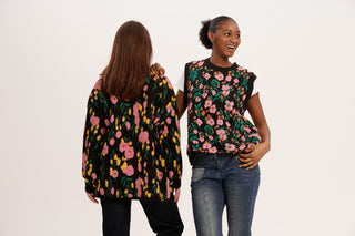 Floral After Dark Bundle – Midnight Garden Cardigan & Flower Tangle Vest