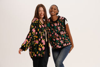 Floral After Dark Bundle – Midnight Garden Cardigan & Flower Tangle Vest