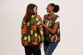 Harvest Layers Bundle – Brown Harvest Cardigan & Carrot Knit Vest Duo
