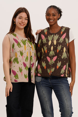 Harvest Hug Duo – Carrot Knit Vest Bundle