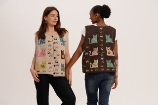 Nine Lives Duo – Retro Cat Knit Vest Bundle