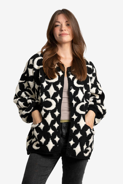 Starry Night Moon & Stars Oversized Knit Cardigan – Cardi Craze