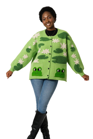 The Pond Frog Cardigan