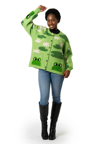 The Pond Frog Cardigan